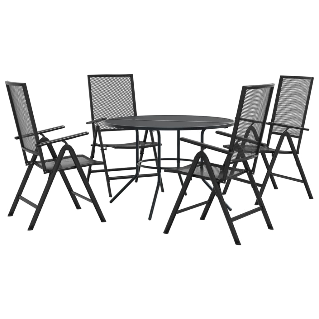 5-delige Tuinset verstelbaar gepoedercoat staal antraciet is nu te koop bij PeponiXL, paradijselijk wonen!