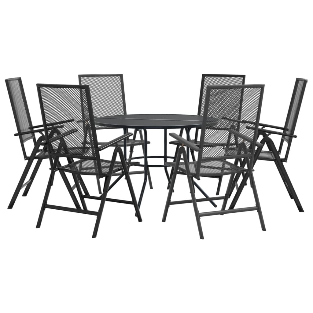 7-delige Tuinset verstelbaar gepoedercoat staal antraciet is nu te koop bij PeponiXL, paradijselijk wonen!