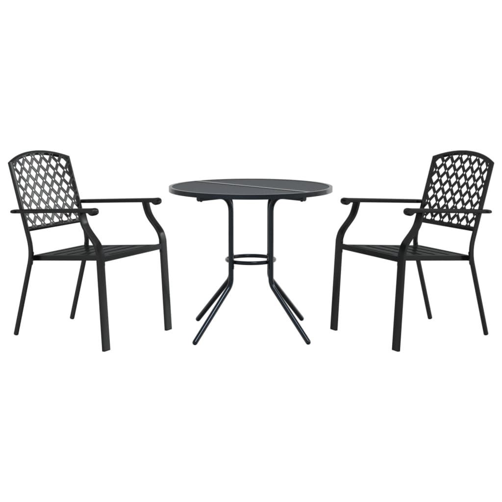 3-delige Tuinset stapelbaar gepoedercoat staal antracietkleur is nu te koop bij PeponiXL, paradijselijk wonen!