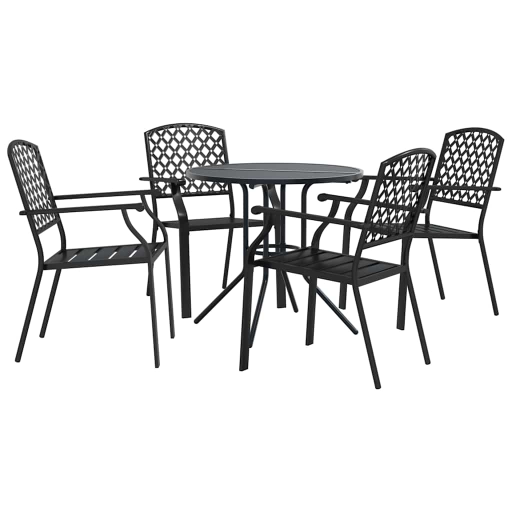 5-delige Tuinset stapelbaar gepoedercoat staal antracietkleur is nu te koop bij PeponiXL, paradijselijk wonen!