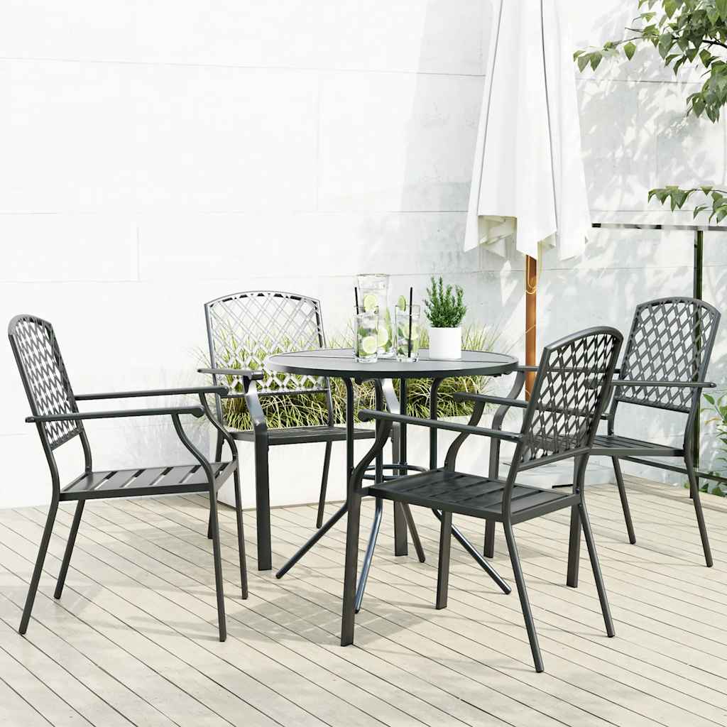 5-delige Tuinset stapelbaar gepoedercoat staal antracietkleur is nu te koop bij PeponiXL, paradijselijk wonen!