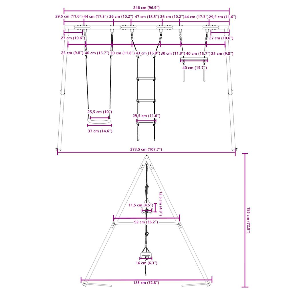 Schommelset met schommels, trapeze en ladder is nu te koop bij PeponiXL, paradijselijk wonen!