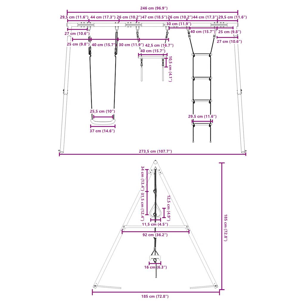 Schommelset met schommel, trapeze en ladder is nu te koop bij PeponiXL, paradijselijk wonen!
