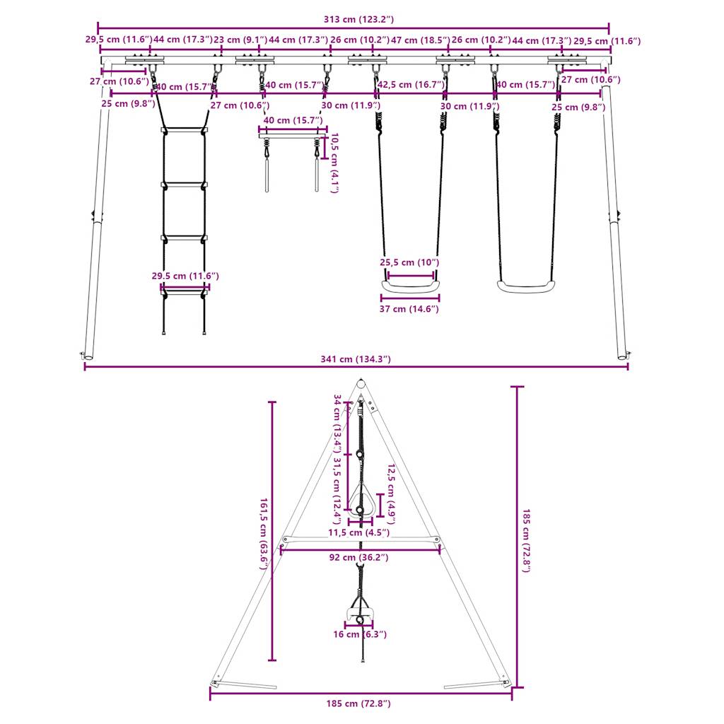 Schommelset met schommels, trapeze en ladder is nu te koop bij PeponiXL, paradijselijk wonen!