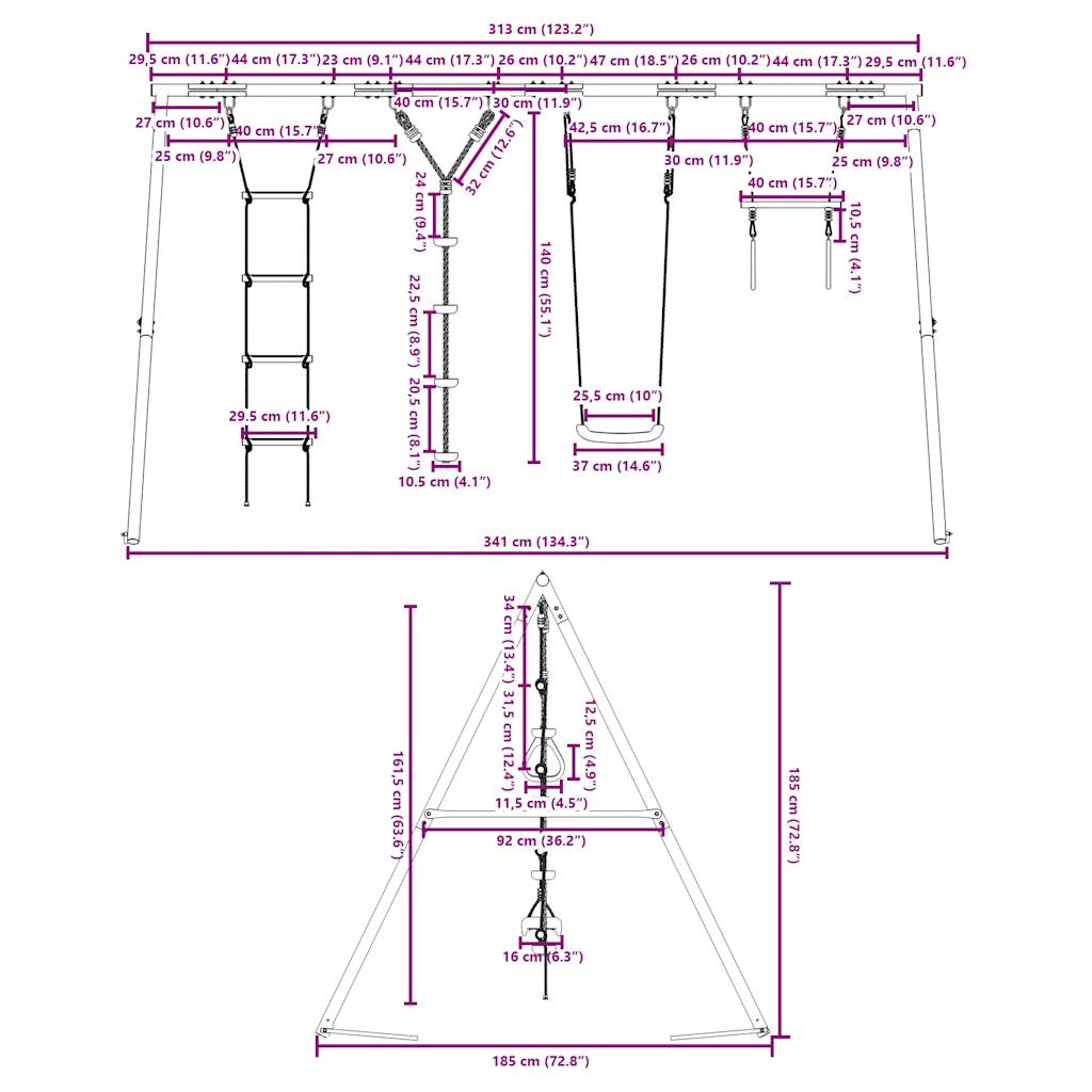 Schommelset met schommel, trapeze, ladder en klimtouw is nu te koop bij PeponiXL, paradijselijk wonen!