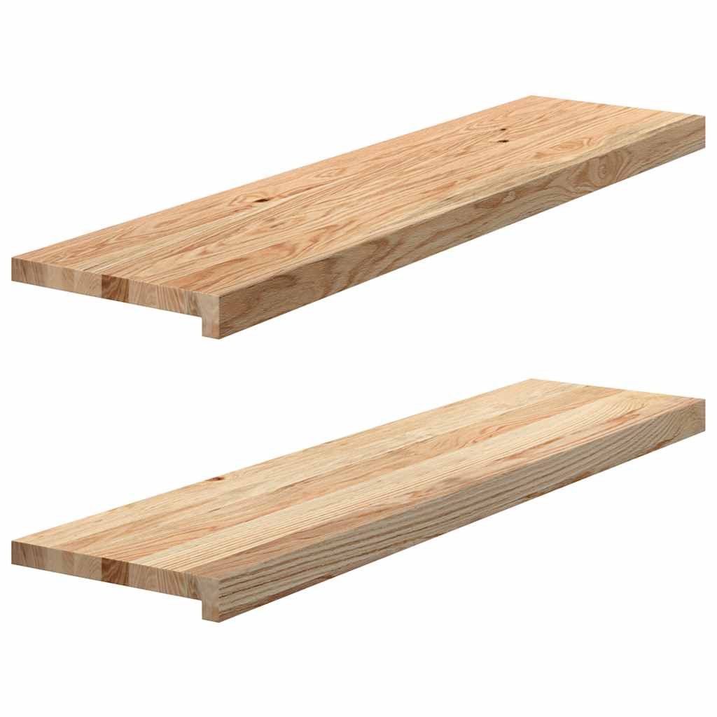 Traptreden 2 st 100x25x2 cm onbehandeld massief eikenhout is nu te koop bij PeponiXL, paradijselijk wonen!