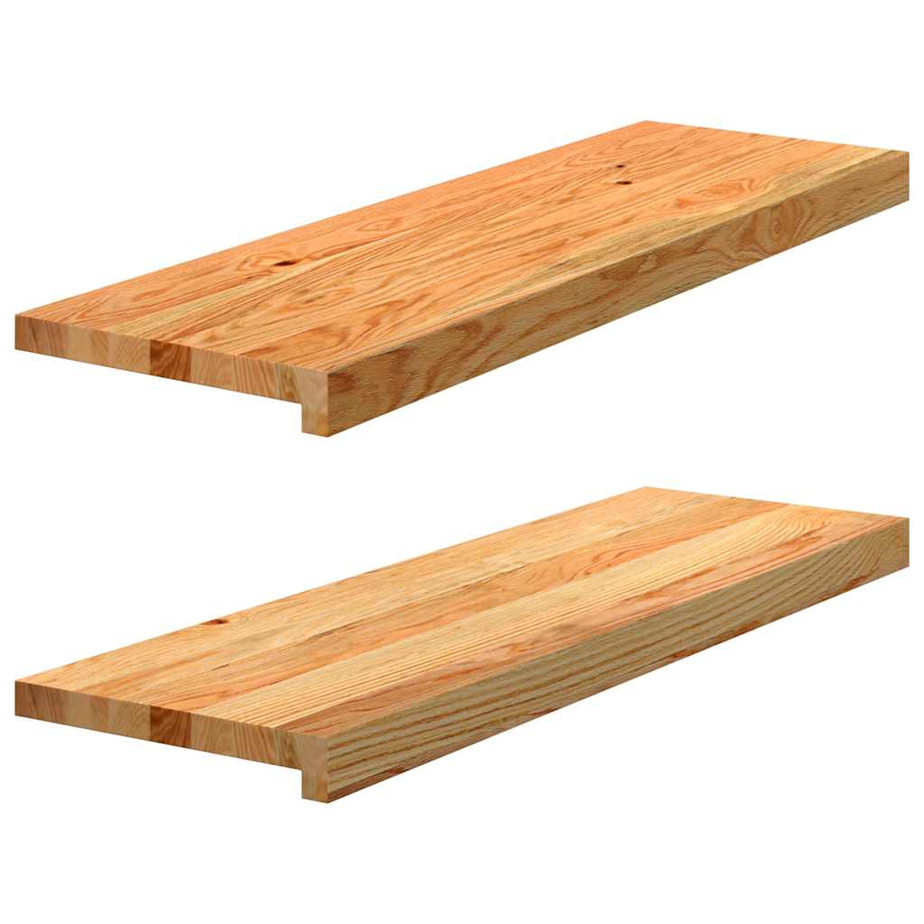 Traptreden 2 st 80x30x2 cm massief eikenhout lichtbruin is nu te koop bij PeponiXL, paradijselijk wonen!
