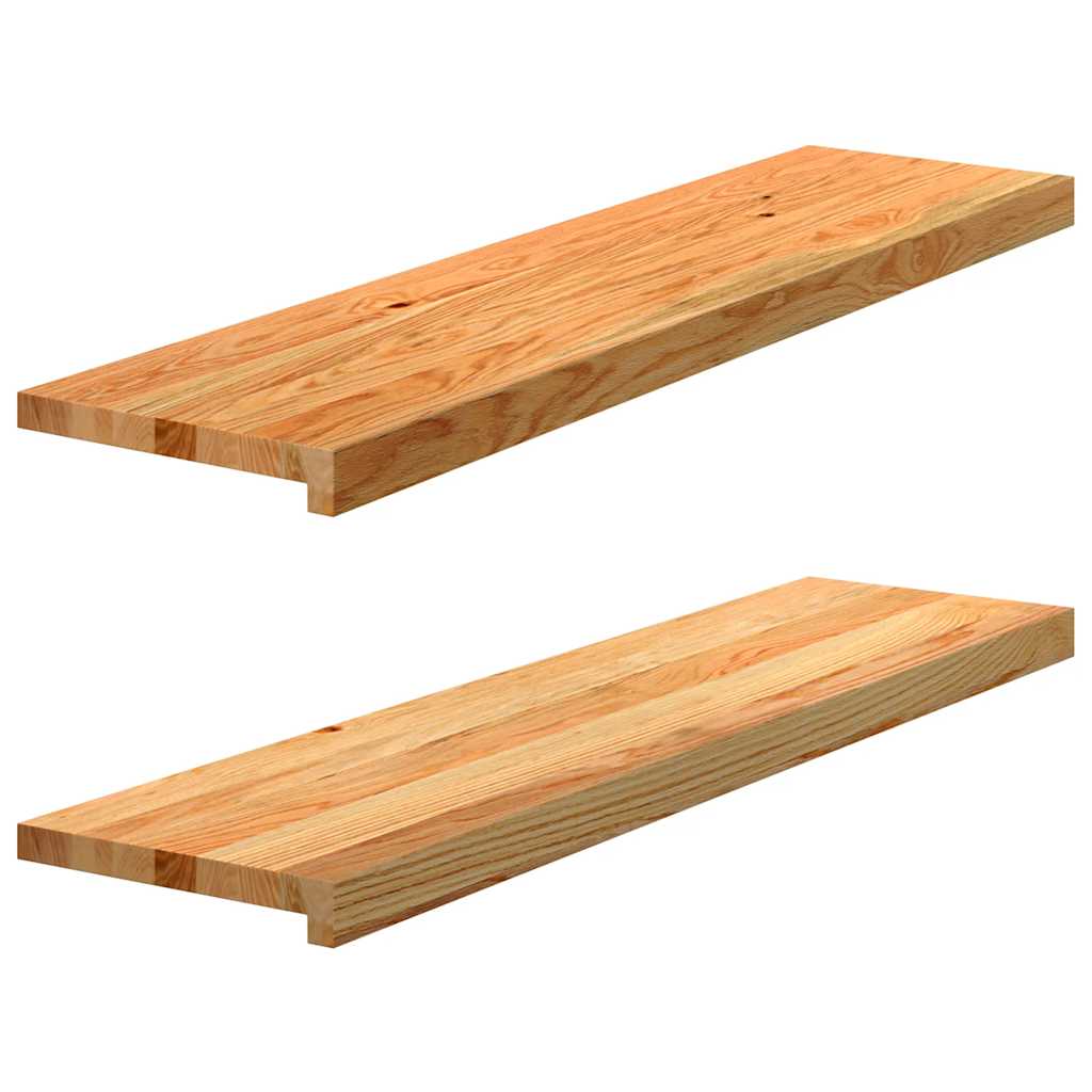 Traptreden 2 st 100x30x2 cm massief eikenhout lichtbruin is nu te koop bij PeponiXL, paradijselijk wonen!