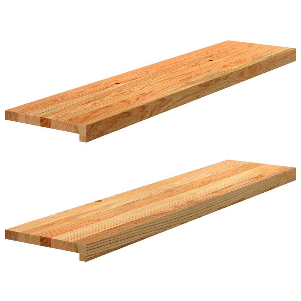 Traptreden 2 st 110x30x2 cm massief eikenhout lichtbruin is nu te koop bij PeponiXL, paradijselijk wonen!