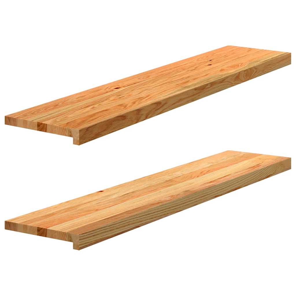 Traptreden 2 st 120x30x2 cm massief eikenhout lichtbruin is nu te koop bij PeponiXL, paradijselijk wonen!