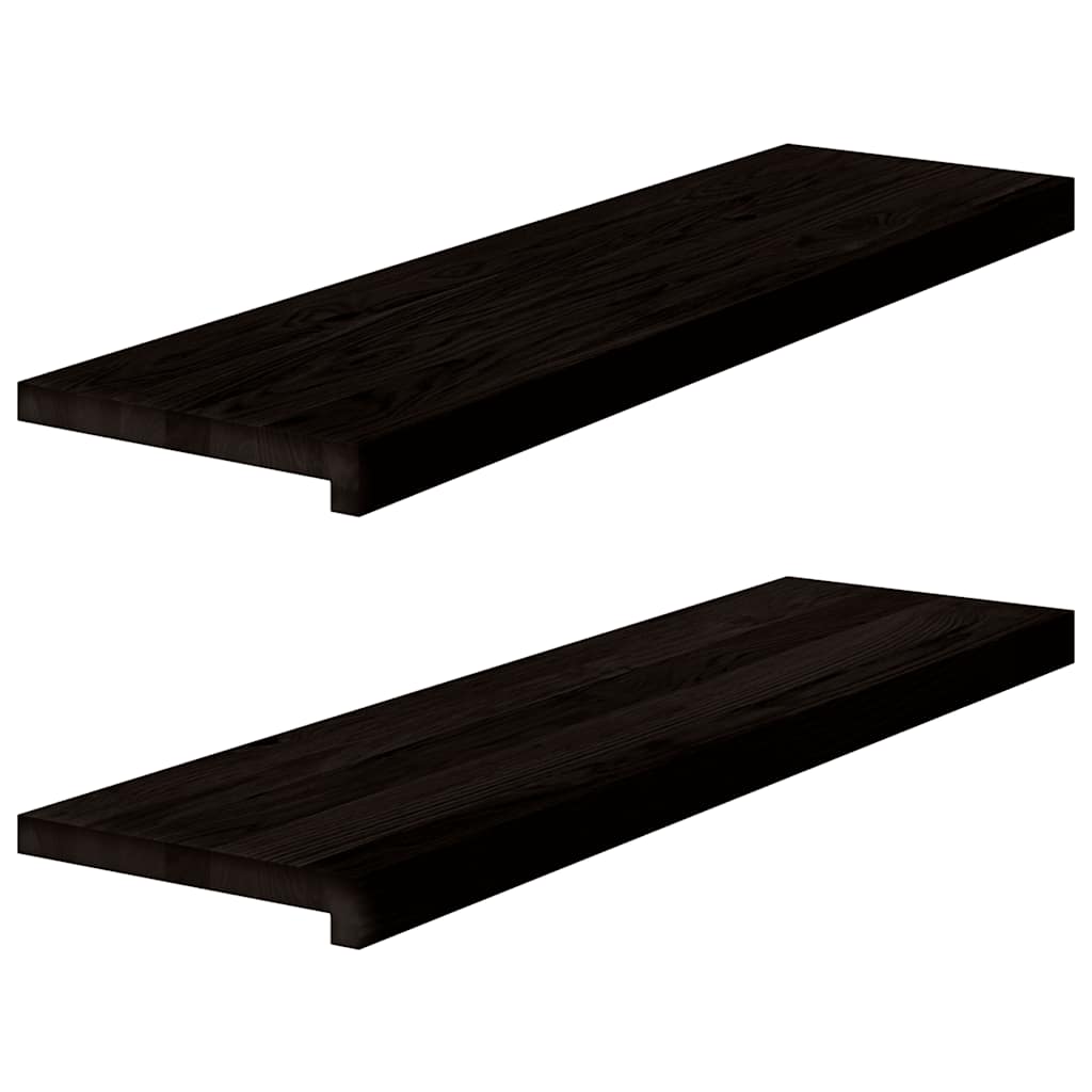 Traptreden 2 st 90x30x2 cm massief eikenhout donkerbruin is nu te koop bij PeponiXL, paradijselijk wonen!