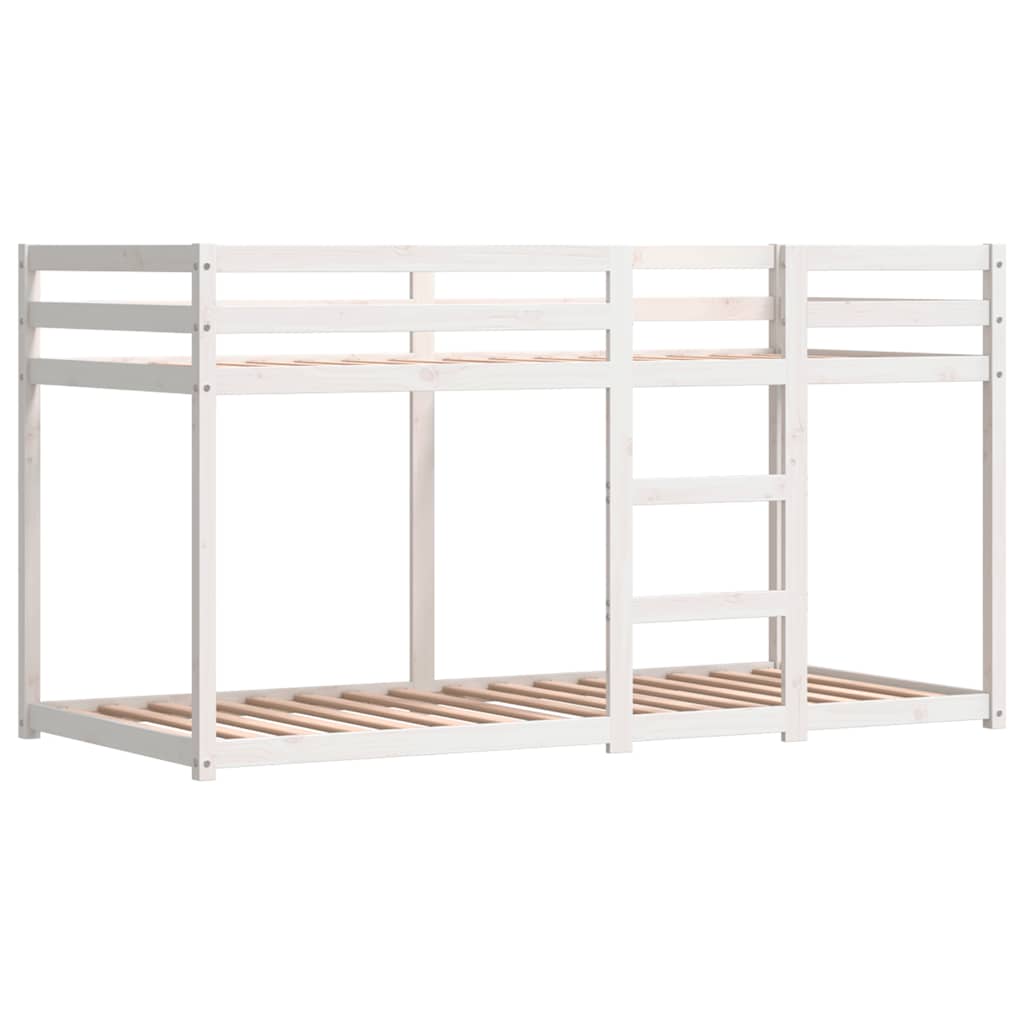 Stapelbed met gordijnen 90x200 cm grenenhout wit en zwart is nu te koop bij PeponiXL, paradijselijk wonen!