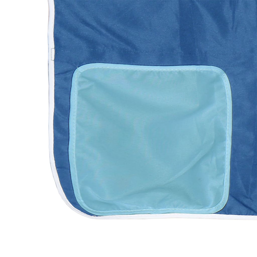 Stapelbed met gordijnen 80x200 cm massief grenenhout blauw is nu te koop bij PeponiXL, paradijselijk wonen!