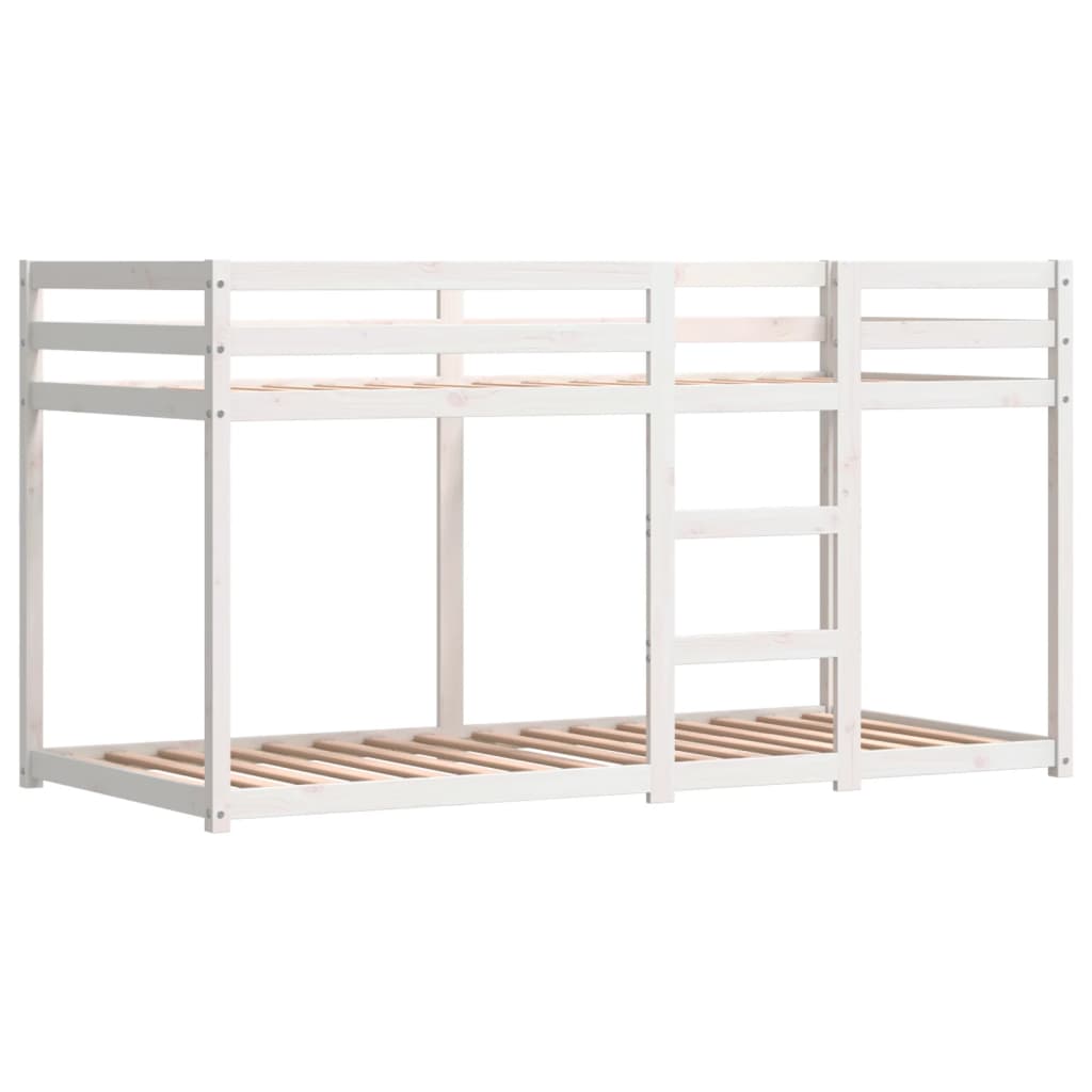 Stapelbed met gordijnen 75x190 cm grenenhout wit en zwart is nu te koop bij PeponiXL, paradijselijk wonen!
