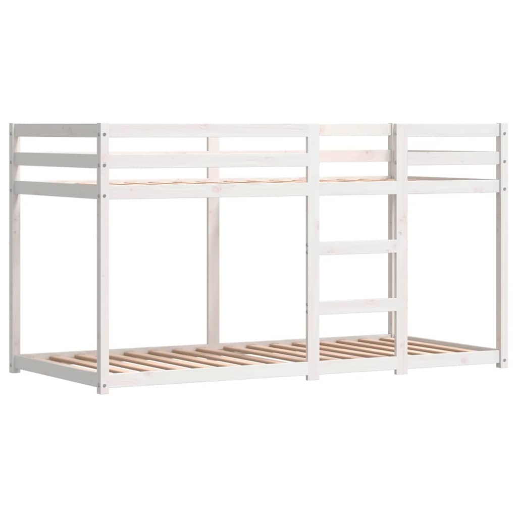 Stapelbed met gordijnen 90x200 cm grenenhout wit en zwart is nu te koop bij PeponiXL, paradijselijk wonen!