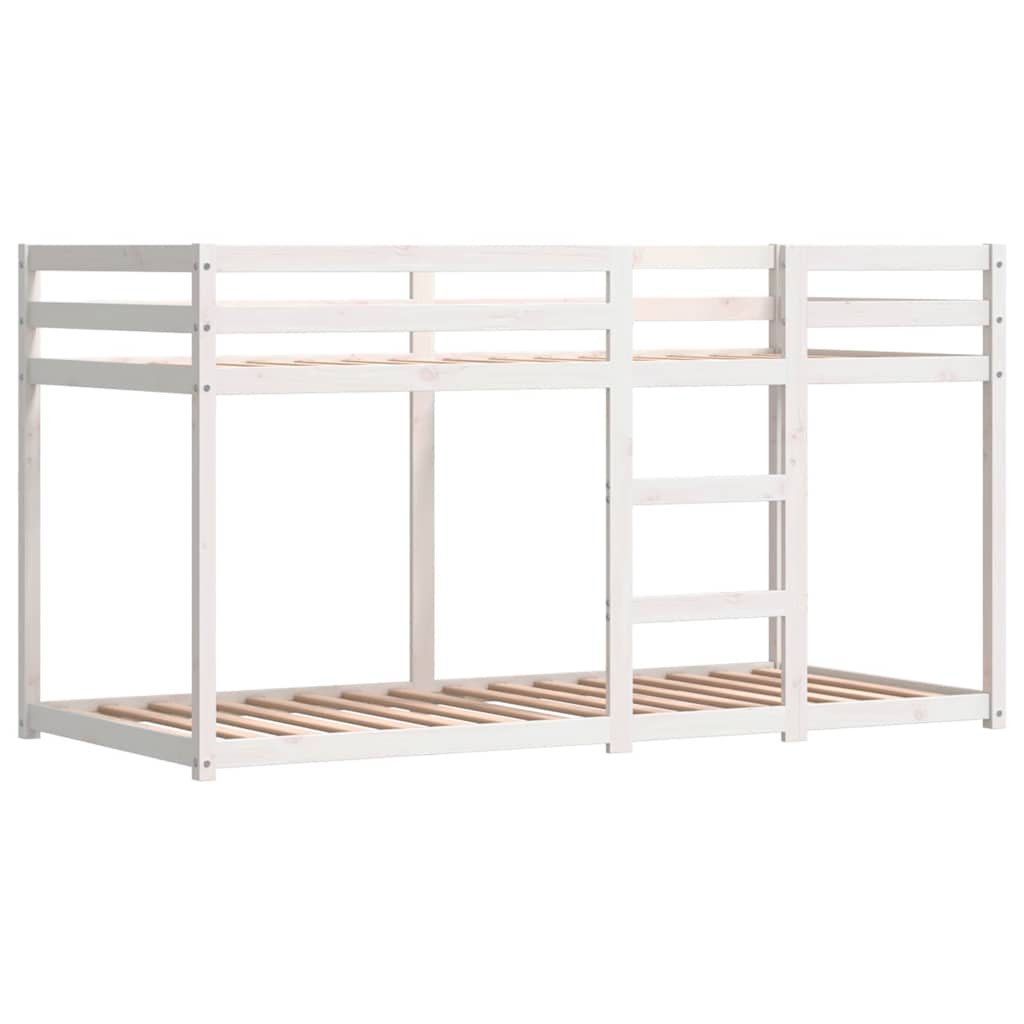 Stapelbed met gordijnen 80x200 cm grenenhout wit en zwart is nu te koop bij PeponiXL, paradijselijk wonen!
