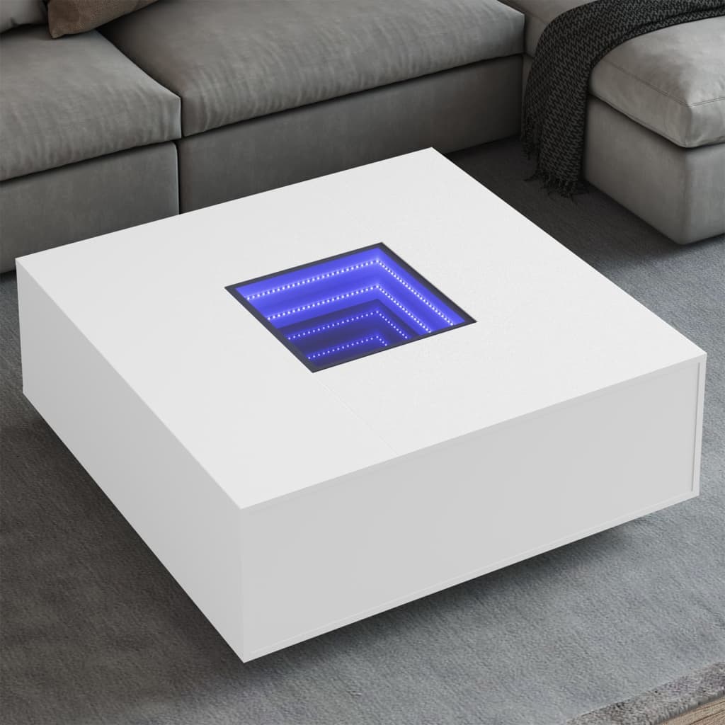 Salontafel met Infinity LED 100x100x40 cm wit is nu te koop bij PeponiXL, paradijselijk wonen!