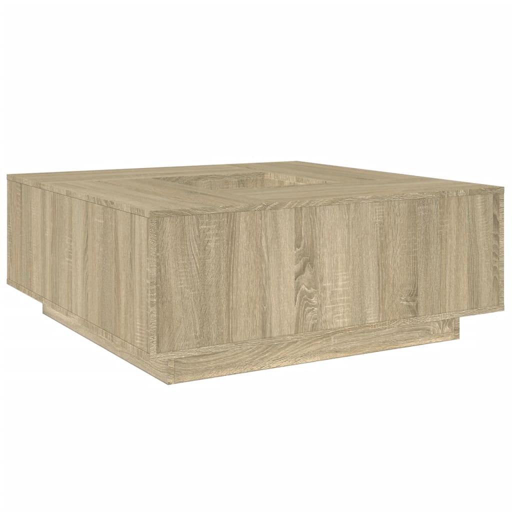 Salontafel 100x100x40 cm bewerkt hout sonoma eikenkleurig is nu te koop bij PeponiXL, paradijselijk wonen!