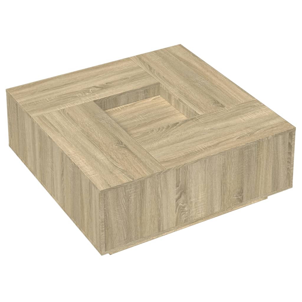 Salontafel 100x100x40 cm bewerkt hout sonoma eikenkleurig is nu te koop bij PeponiXL, paradijselijk wonen!