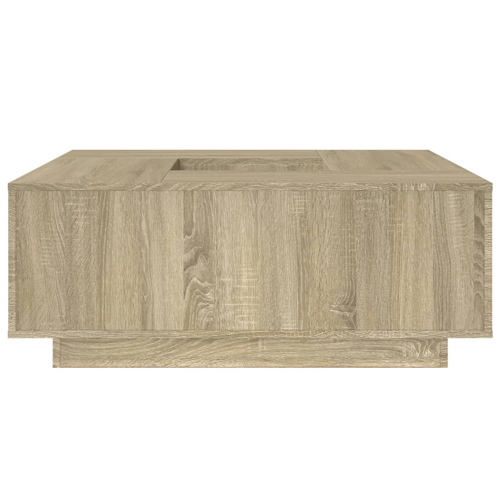 Salontafel 100x100x40 cm bewerkt hout sonoma eikenkleurig is nu te koop bij PeponiXL, paradijselijk wonen!