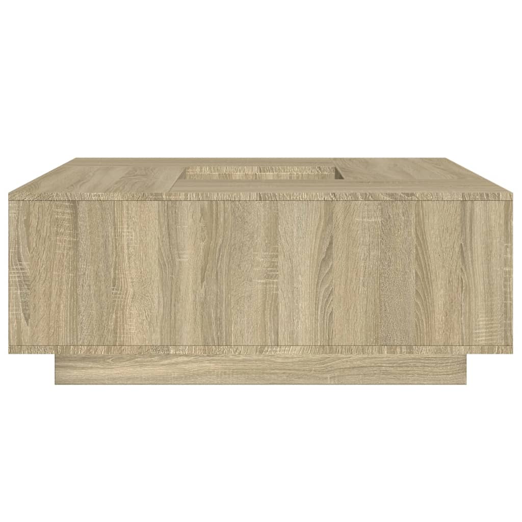 Salontafel 100x100x40 cm bewerkt hout sonoma eikenkleurig is nu te koop bij PeponiXL, paradijselijk wonen!