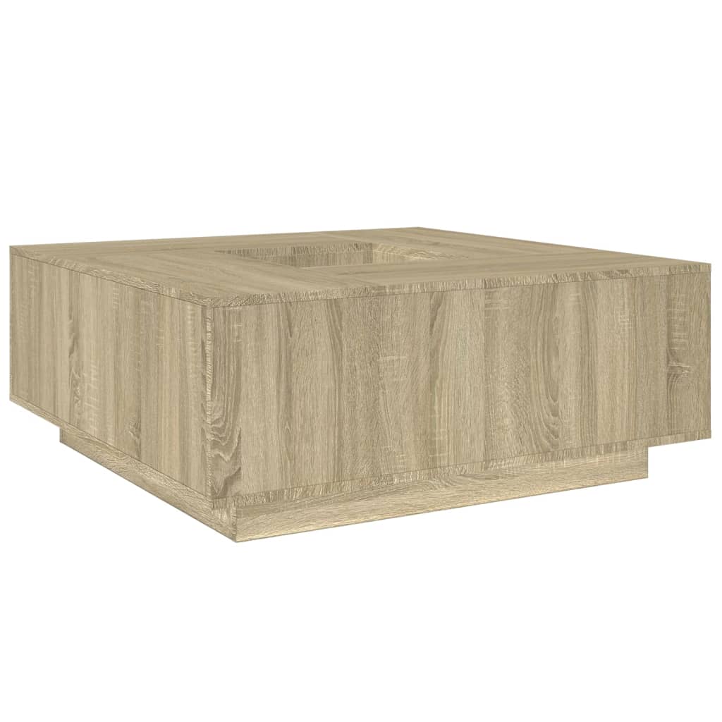 Salontafel 100x100x40 cm bewerkt hout sonoma eikenkleurig is nu te koop bij PeponiXL, paradijselijk wonen!