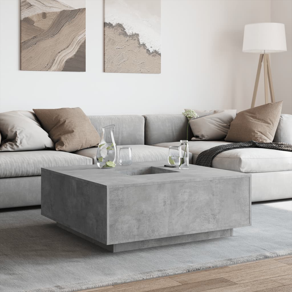 Salontafel 100x100x40 cm bewerkt hout betongrijs is nu te koop bij PeponiXL, paradijselijk wonen!