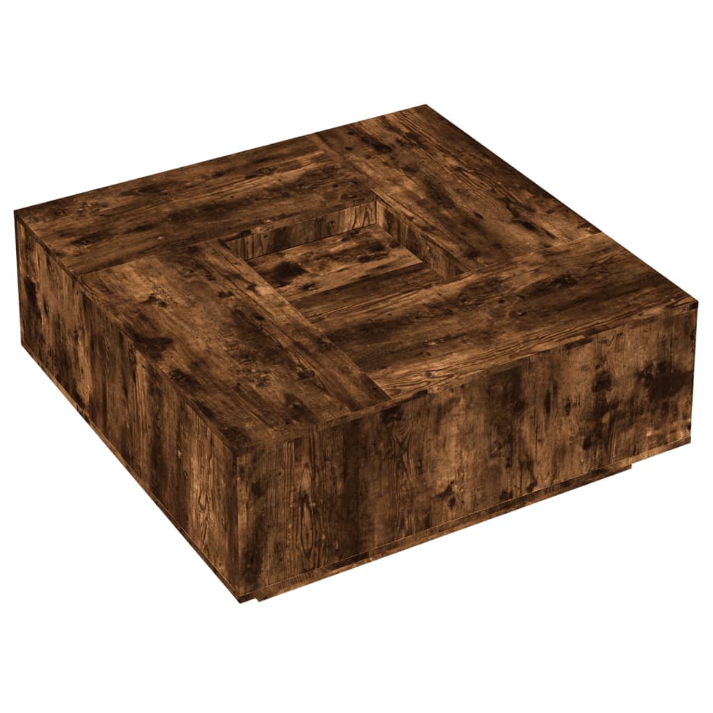 Salontafel 100x100x40 cm bewerkt hout gerookt eikenkleurig is nu te koop bij PeponiXL, paradijselijk wonen!