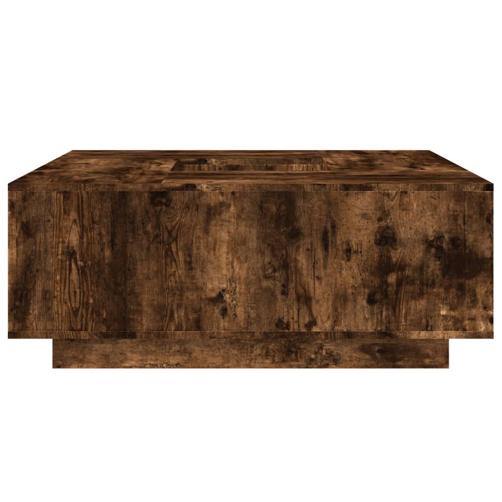 Salontafel 100x100x40 cm bewerkt hout gerookt eikenkleurig is nu te koop bij PeponiXL, paradijselijk wonen!
