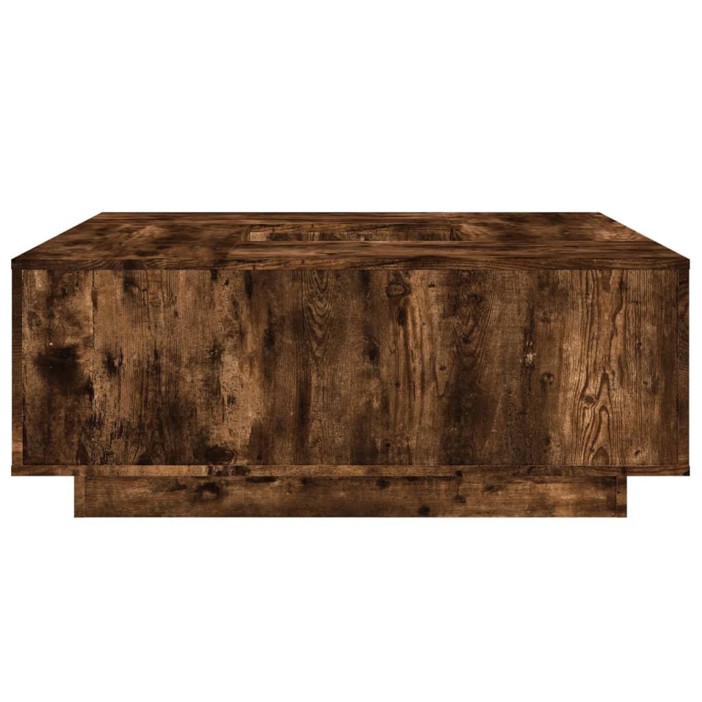 Salontafel 100x100x40 cm bewerkt hout gerookt eikenkleurig is nu te koop bij PeponiXL, paradijselijk wonen!