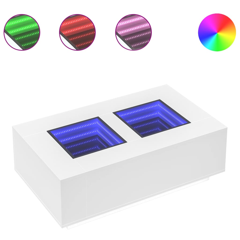 Salontafel met Infinity LED 116x69x40 cm wit is nu te koop bij PeponiXL, paradijselijk wonen!