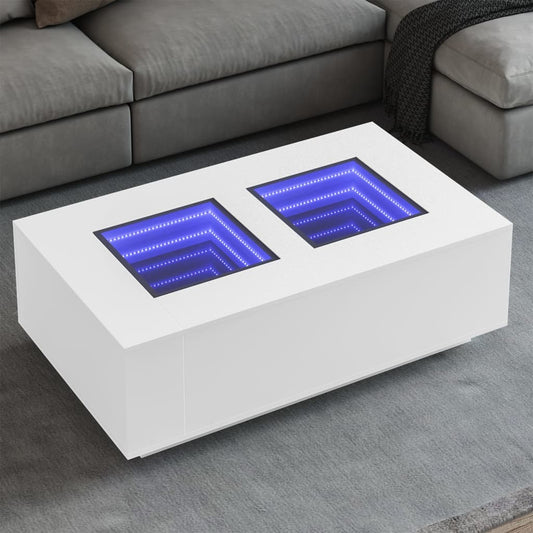 Salontafel met Infinity LED 116x69x40 cm wit is nu te koop bij PeponiXL, paradijselijk wonen!