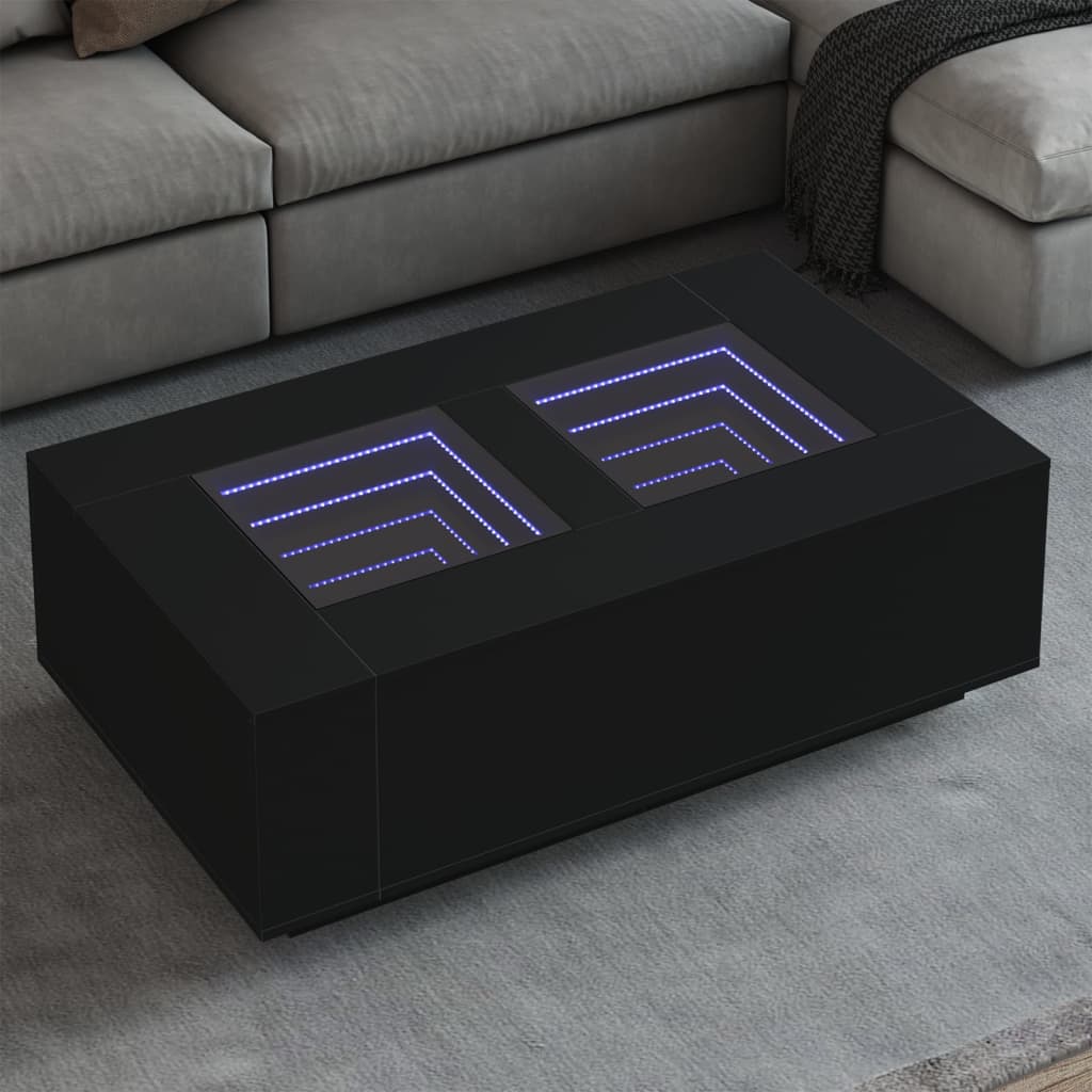 Salontafel met Infinity LED 116x69x40 cm zwart is nu te koop bij PeponiXL, paradijselijk wonen!