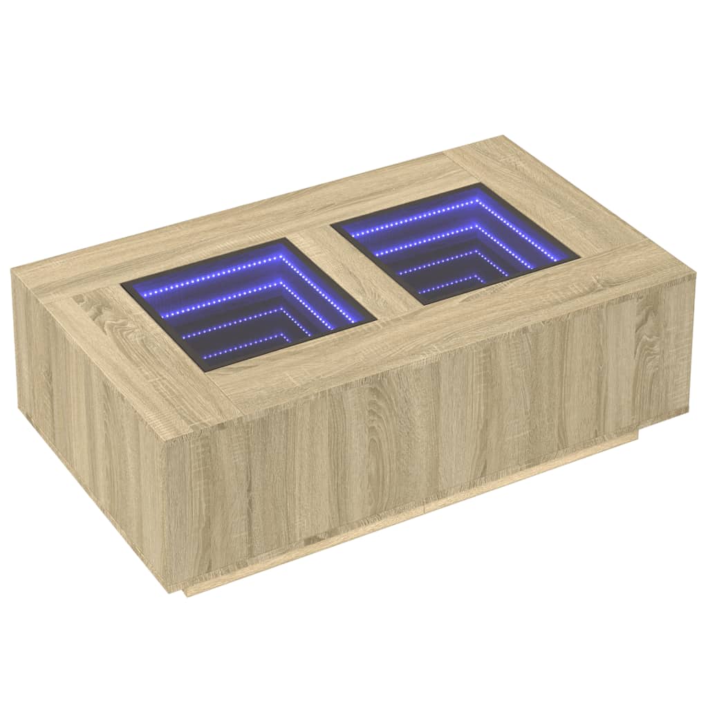 Salontafel met Infinity LED 116x69x40 cm sonoma eikenkleurig is nu te koop bij PeponiXL, paradijselijk wonen!