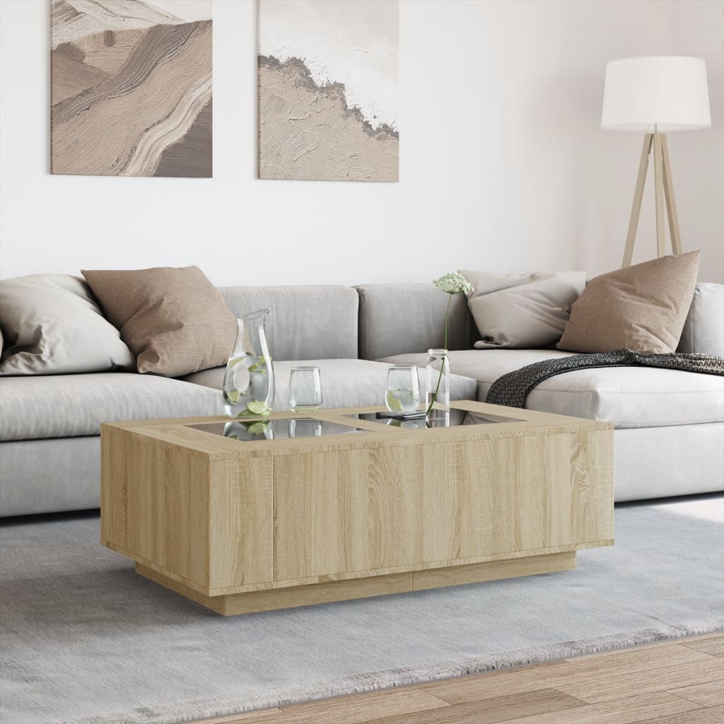Salontafel met Infinity LED 116x69x40 cm sonoma eikenkleurig is nu te koop bij PeponiXL, paradijselijk wonen!