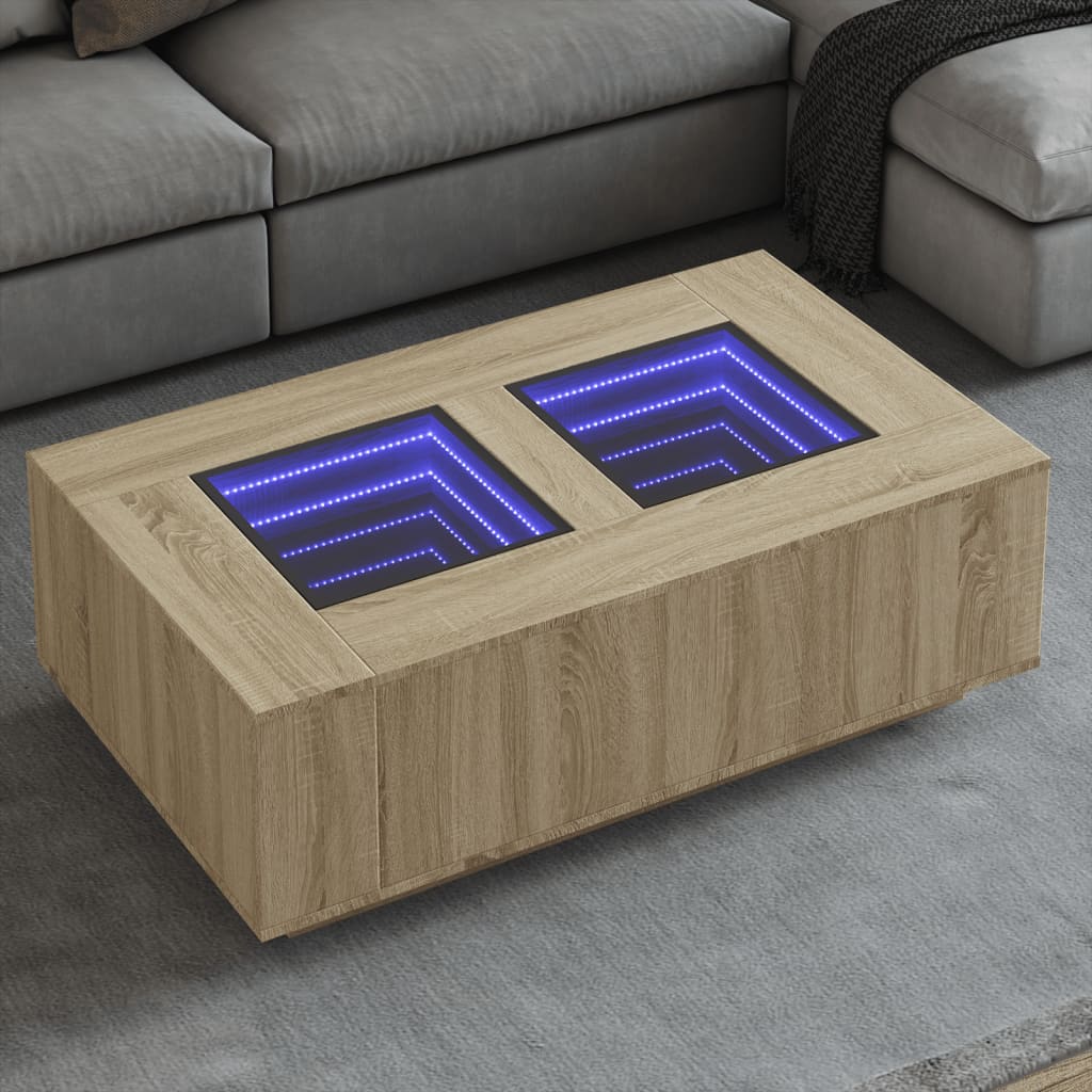 Salontafel met Infinity LED 116x69x40 cm sonoma eikenkleurig is nu te koop bij PeponiXL, paradijselijk wonen!