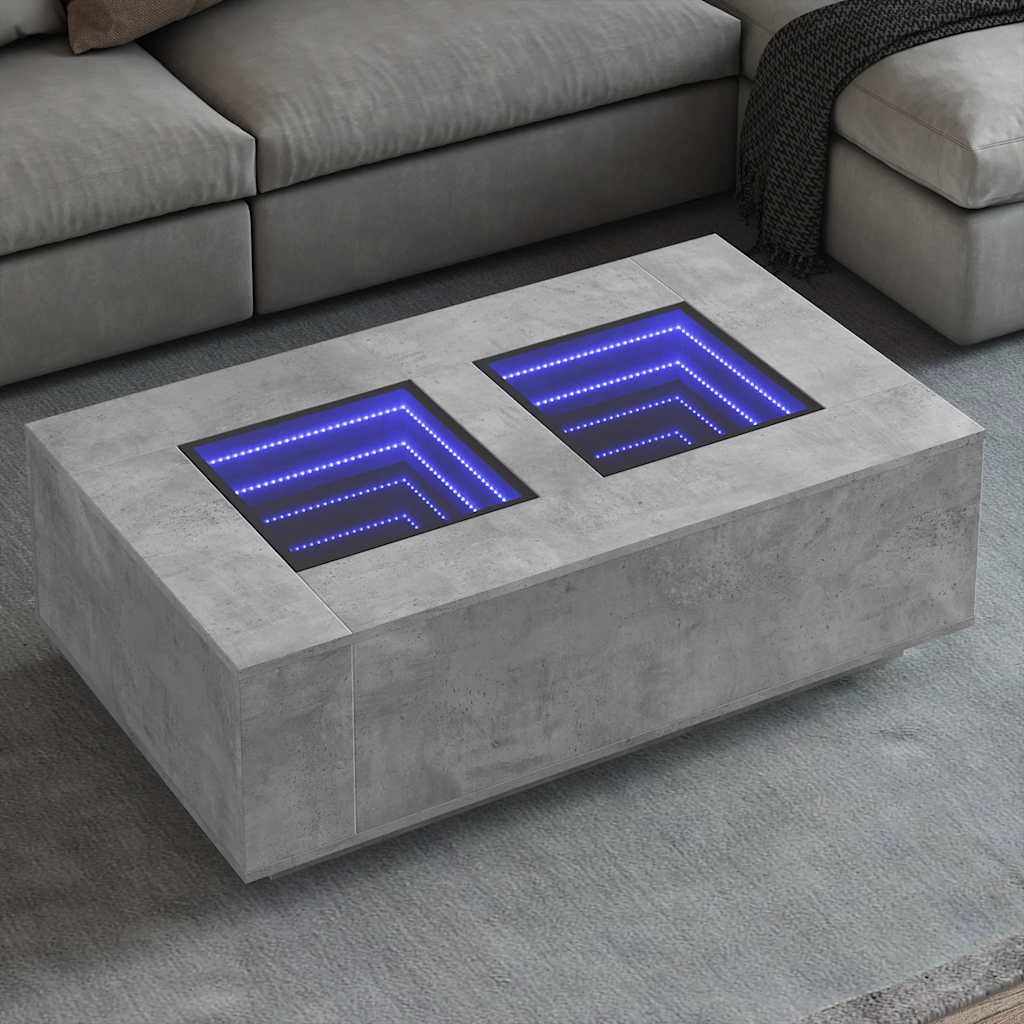 Salontafel met Infinity LED 116x69x40 cm betongrijs is nu te koop bij PeponiXL, paradijselijk wonen!