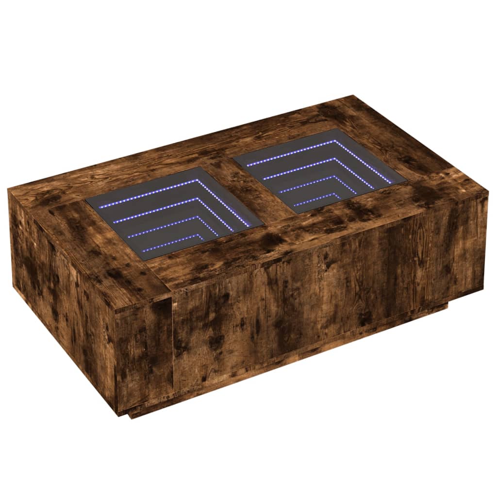 Salontafel met Infinity LED 116x69x40 cm gerookt eikenkleurig is nu te koop bij PeponiXL, paradijselijk wonen!