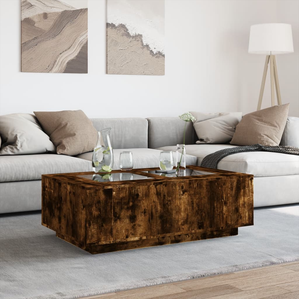 Salontafel met Infinity LED 116x69x40 cm gerookt eikenkleurig is nu te koop bij PeponiXL, paradijselijk wonen!