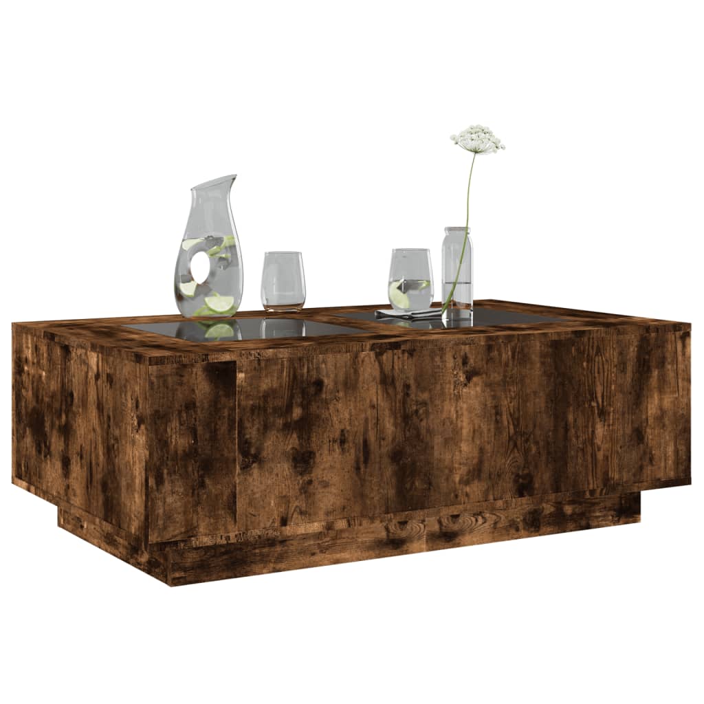 Salontafel met Infinity LED 116x69x40 cm gerookt eikenkleurig is nu te koop bij PeponiXL, paradijselijk wonen!