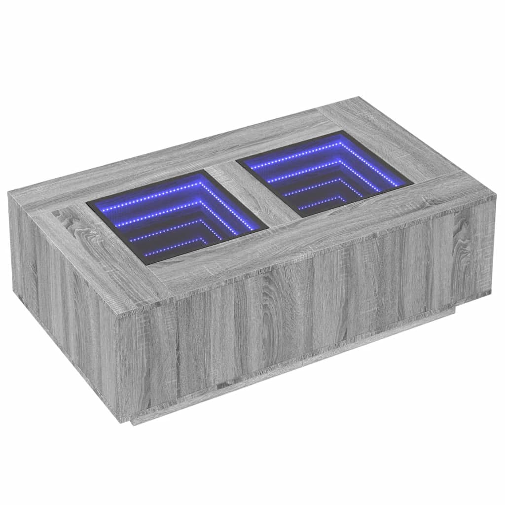 Salontafel met Infinity LED 116x69x40 cm grijs sonoma eiken is nu te koop bij PeponiXL, paradijselijk wonen!