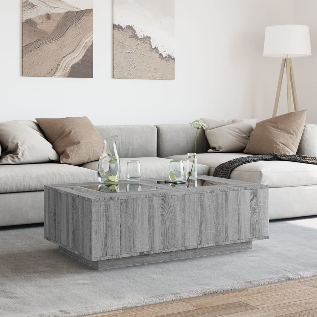 Salontafel met Infinity LED 116x69x40 cm grijs sonoma eiken is nu te koop bij PeponiXL, paradijselijk wonen!