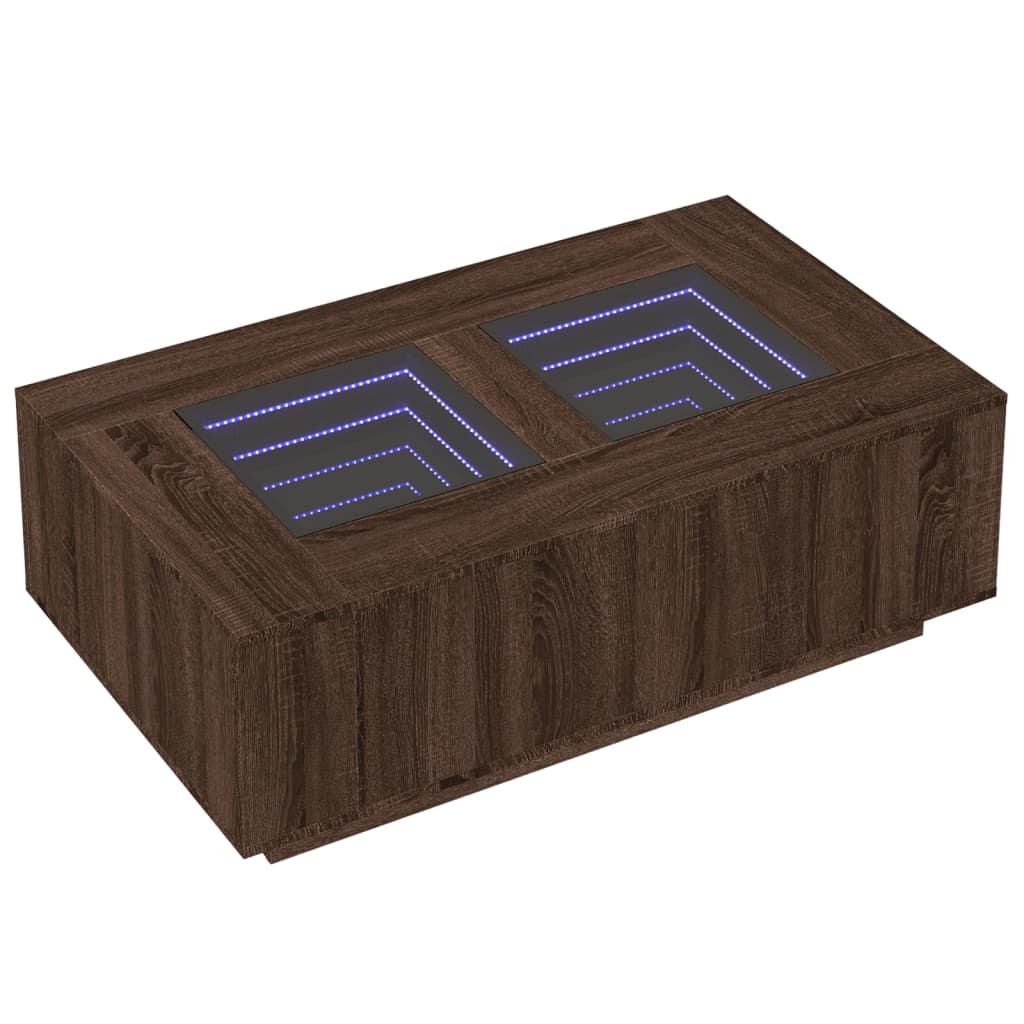 Salontafel met Infinity LED 116x69x40 cm bruin eikenkleurig is nu te koop bij PeponiXL, paradijselijk wonen!