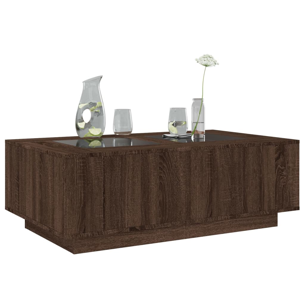 Salontafel met Infinity LED 116x69x40 cm bruin eikenkleurig is nu te koop bij PeponiXL, paradijselijk wonen!
