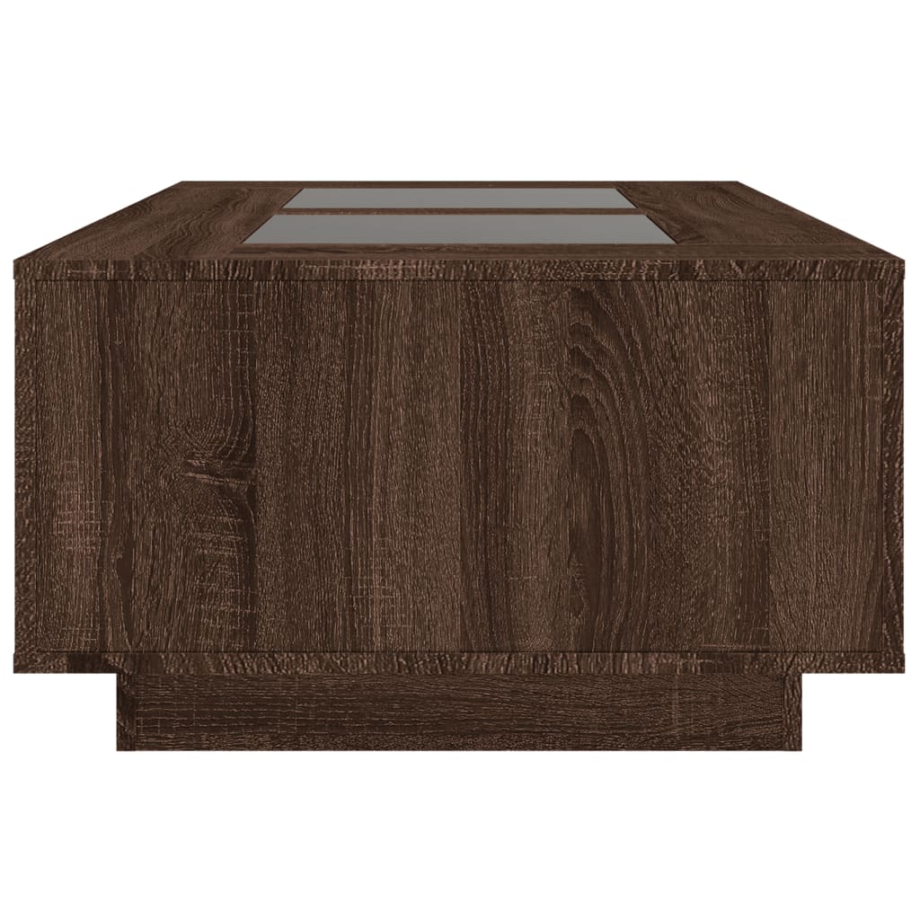 Salontafel met Infinity LED 116x69x40 cm bruin eikenkleurig is nu te koop bij PeponiXL, paradijselijk wonen!