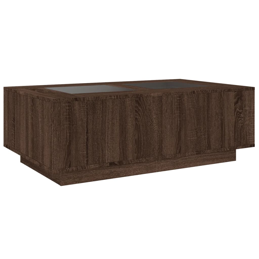Salontafel met Infinity LED 116x69x40 cm bruin eikenkleurig is nu te koop bij PeponiXL, paradijselijk wonen!