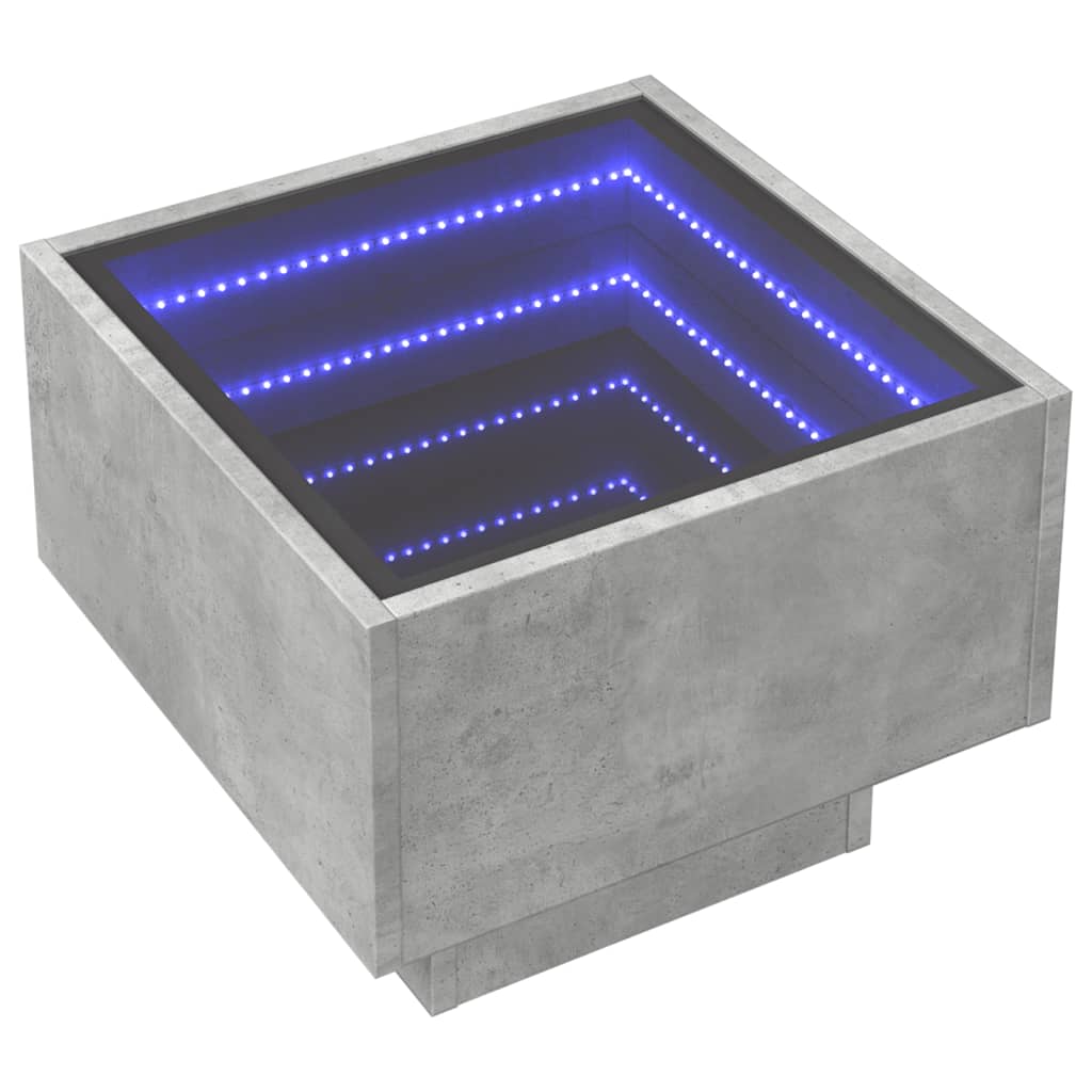 Nachtkastje met Infinity LED 40x40x30 cm betongrijs is nu te koop bij PeponiXL, paradijselijk wonen!