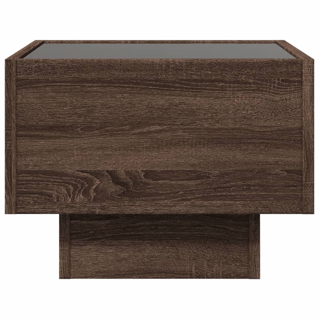 Nachtkastje met Infinity LED 40x40x30 cm bruin eikenkleurig is nu te koop bij PeponiXL, paradijselijk wonen!