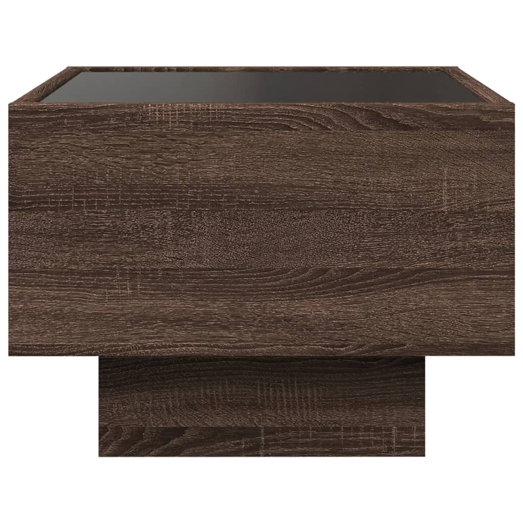 Nachtkastje met Infinity LED 40x40x30 cm bruin eikenkleurig is nu te koop bij PeponiXL, paradijselijk wonen!