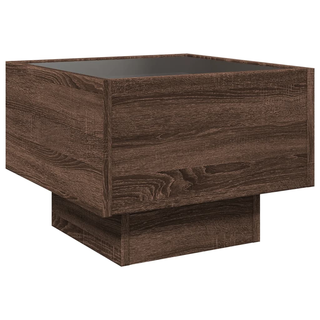 Nachtkastje met Infinity LED 40x40x30 cm bruin eikenkleurig is nu te koop bij PeponiXL, paradijselijk wonen!